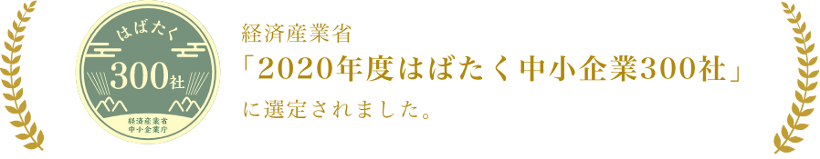 経済産業省 ｢2020年度はばたく中小企業300社｣ に選定されました。